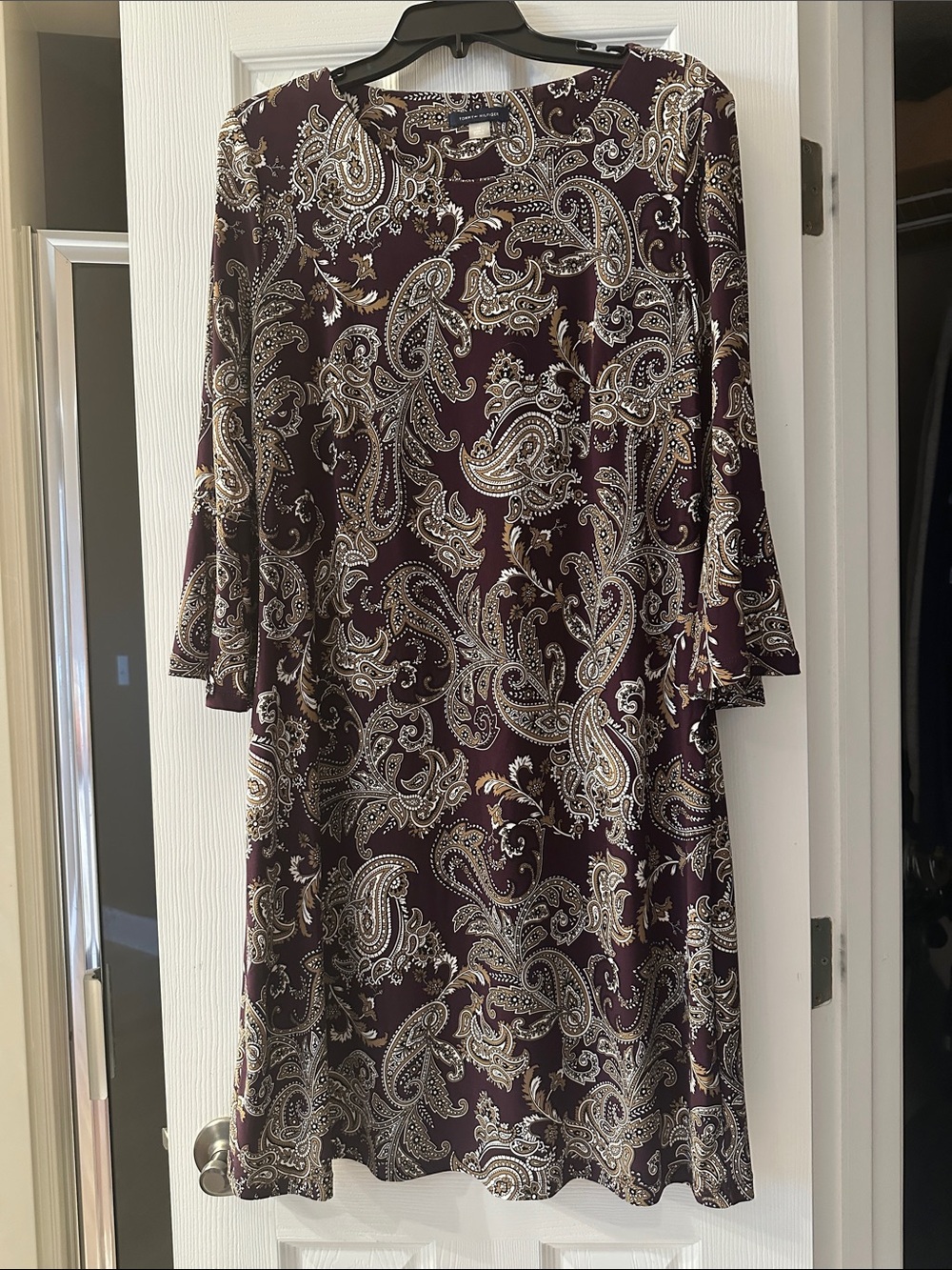 Tommy Hilfiger Plum Paisley A-Line Dress